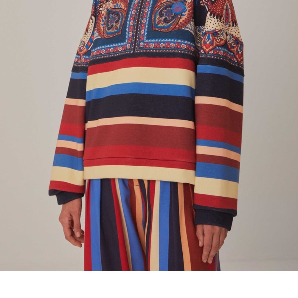 Farm rio energy scarf mixed print sweatshirt